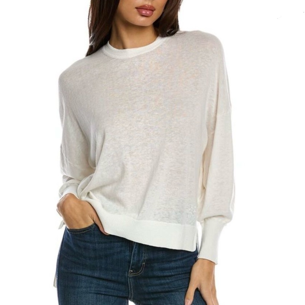 TED BAKER Nicci Linen Blend Lightweight Slouchy Sweater Old Money Coastal Size M
